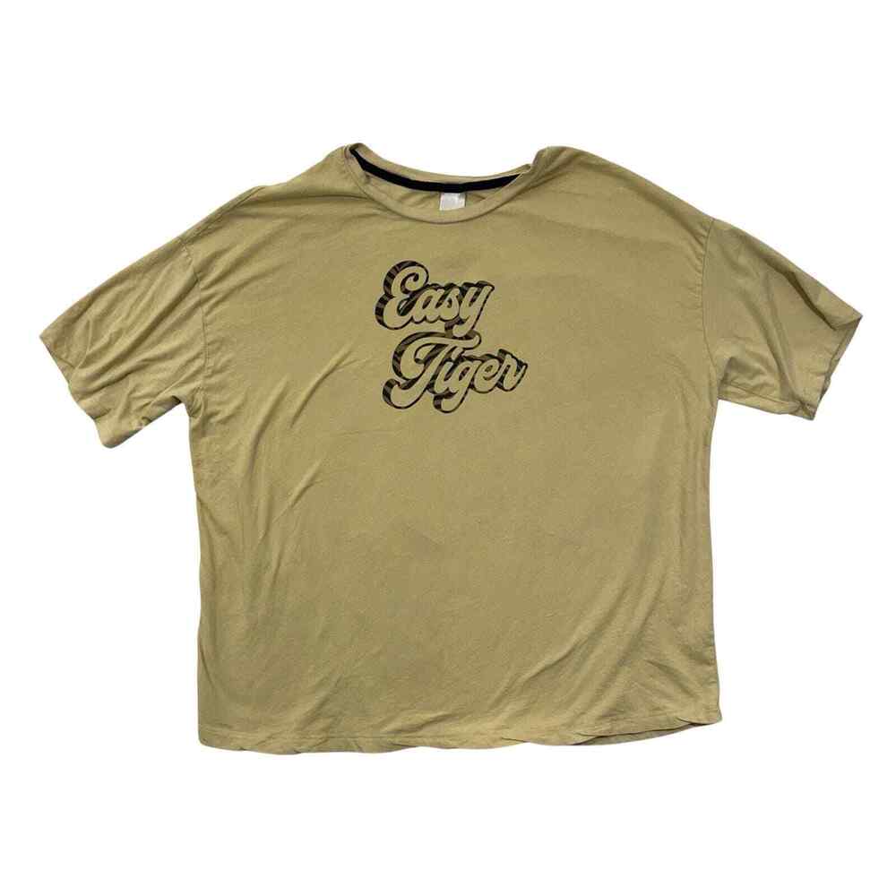 Secret Treasures Men's L Large Tan Tee T-Shirt Easy Tiger Logo
